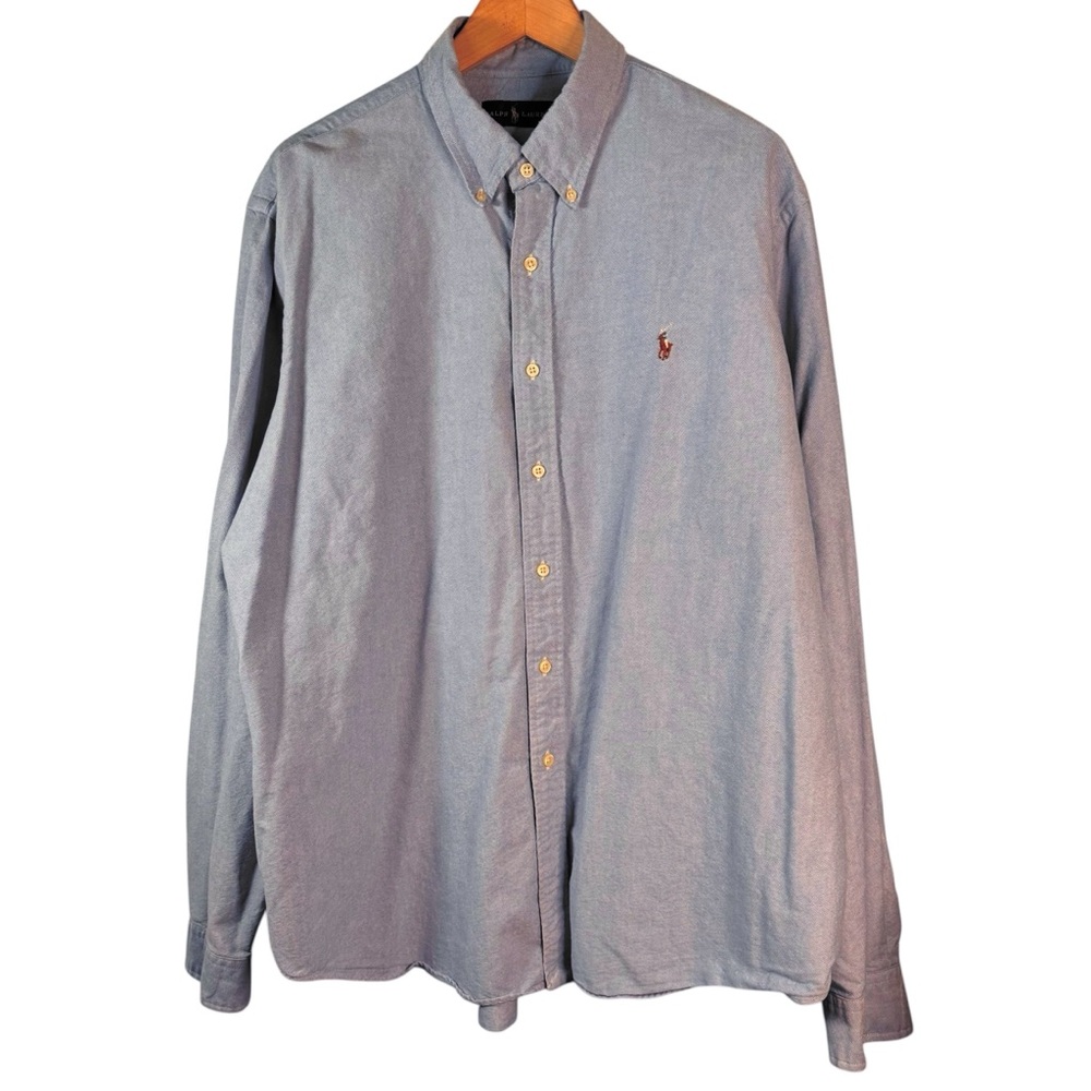 Polo Ralph Lauren Long Sleeve Button Down Oxford Shirt Size XXL Blue Chambray